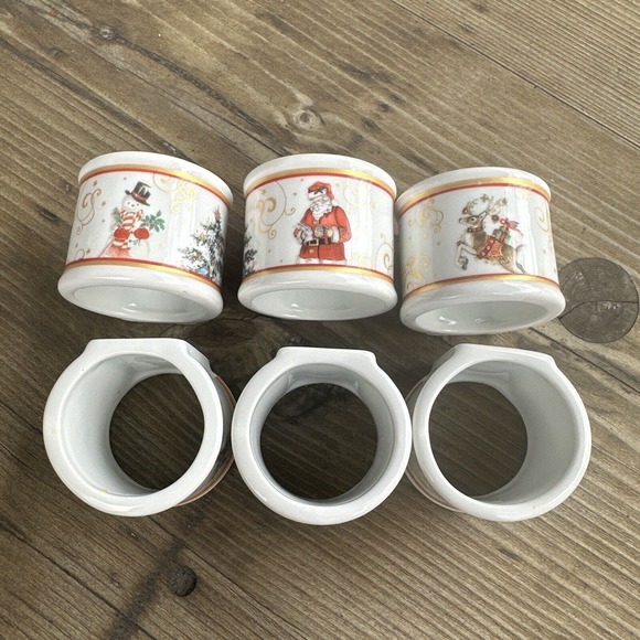 Williams Sonoma Twas The Night Before Christmas Napkin Rings Set of 6 - Picture 2 of 4